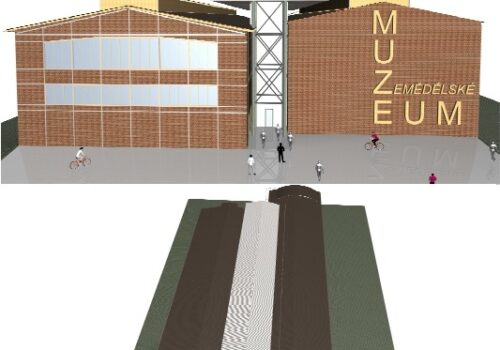 Národní zemědělské muzeum: vizualizace Národní zemědělské muzeum - pohled zepředu
