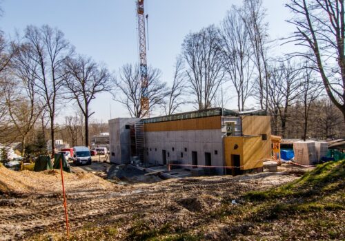 Pavilon makaků lvích před dokončením